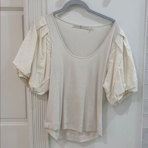 Marie Oliver Ivory Puff Sleeve Blouse